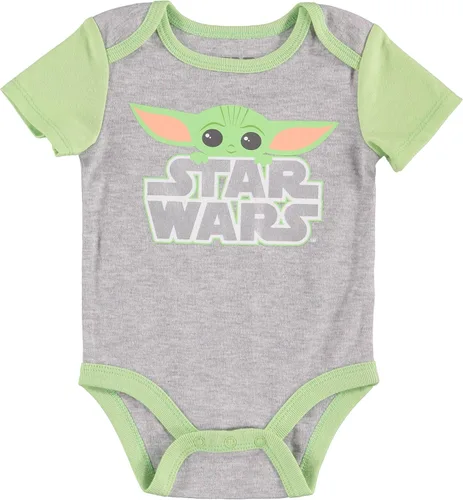 Vista 3 de STAR WARS Baby Boys Baby Yoda Clothing 3-Piece Set with Baby Bodysuit, Pants, and Hat - Newborn Boy Outfits