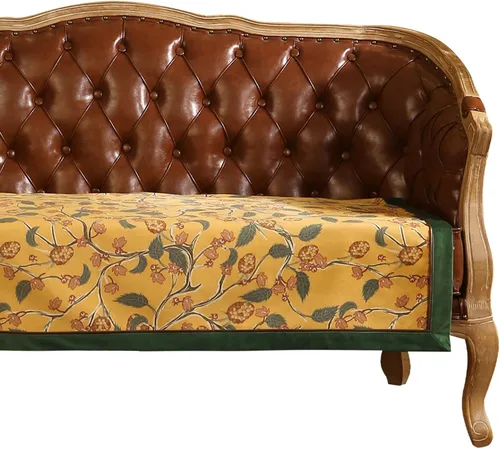 Vista 10 de patdrea Funda de sofá de diseño, fundas de terciopelo verde floral para banco de cama seccional, fundas de banco de cama de lujo, funda