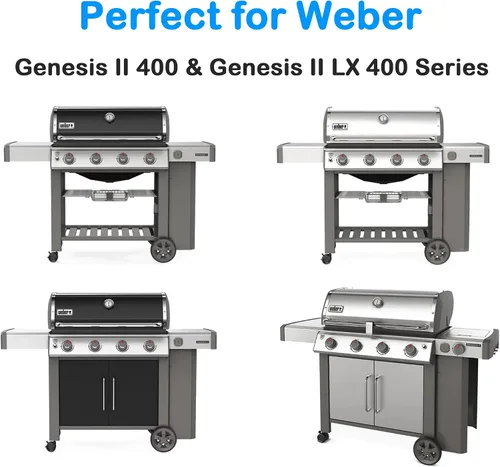 Vista 7 de DELSbbq 66097 66089 - Rejillas para Weber Genesis II 400 y LX 400 Series for Genesis II E/S-410, E/S-415, E/S-435, LX E/S-440, Cast Iron Grill