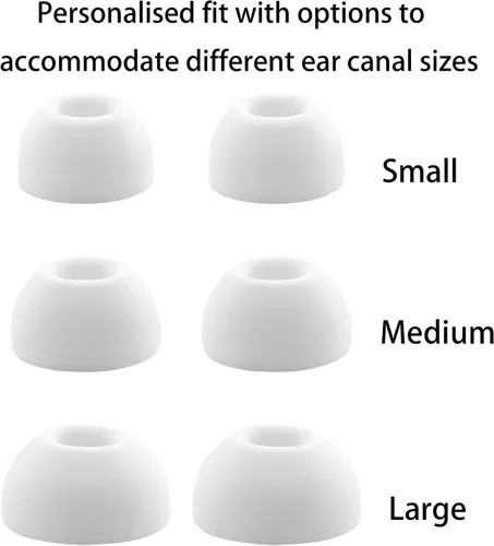 Vista 6 de Puntas de espuma de repuesto para AirPods Pro 3 Silicone Shield, SML Máxima comodidad, 3 pares (blanco, surtido S/M/L)
