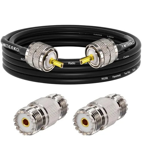 Vista 12 de Cable de puente PL259 de 1 pie - Cable coaxial RG58 de 15 pulgadas corto 50 ohmios coaxial para medidor SWR radio de radioaficionado radio CB
