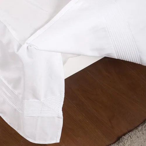 Vista 3 de Valea Home Falda de cama con esquinas divididas, duradera, elegante, de lujo, faldón antipolvo con pliegues alforzados, caída a medida de 14