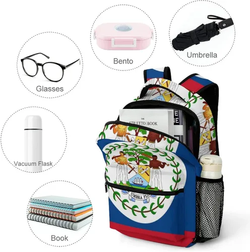 Vista 4 de Banderas de viaje para laptop con la bandera de Belice, unisex, a la moda, para la universidad