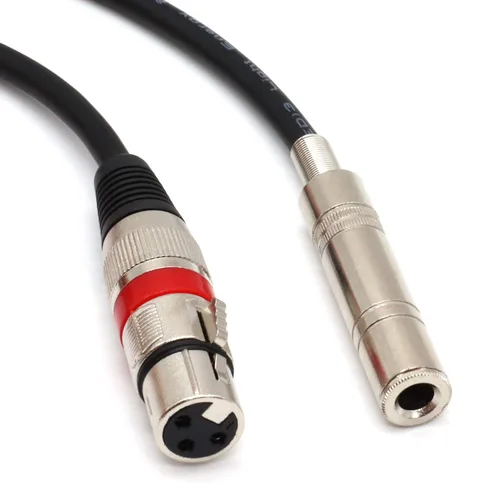 Vista 6 de Cable adaptador hembra de 0.250 in 1/4 pulgadas a XLR hembra, cable de interconexión TS/TRS a XLR de 3 pines (5 pies-4.9 ft)