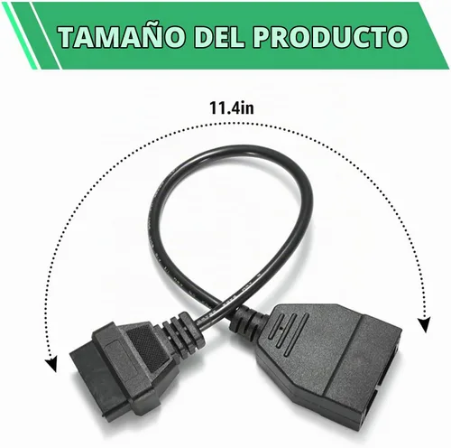 Vista 2 de conector de escáner OBD1, 1 pieza de 12 pines a adaptador de cable OBD1 a OBD2, herramienta de extensión de diagnóstico de 40 cm para lectura