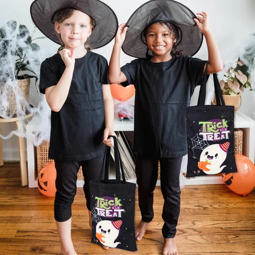 Vista 7 de ATFUNSHOP Halloween Trick or Treat Tote Bag 15.7