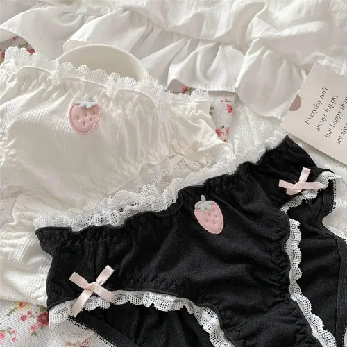 Vista 2 de Paquete de 2 bragas japonesas de Stawberry para bikini, ropa interior de anime para cosplay