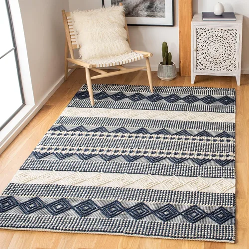 Vista 33 de SAFAVIEH Natura Collection - Alfombra decorativa de 2 x 3 pies, color beige y marfil, hecha a mano de lana tribal marroquí y algodón, ideal