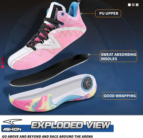 Vista 2 de ASHION Zapatos de Baloncesto para Hombre de Moda Transpirables Zapatillas Antideslizantes para Hombre con Soporte de Arco Zapatos Deportivos