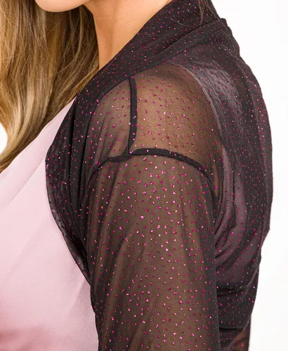 Vista 4 de KRISP Chaqueta de manga larga fruncida para mujer, con bolero para vestidos Sólido o purpurina Ropa formal para fiesta de boda