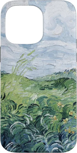 Vista 21 de Van Gogh - Carcasa para iPhone 17, diseño de campos de trigo verde