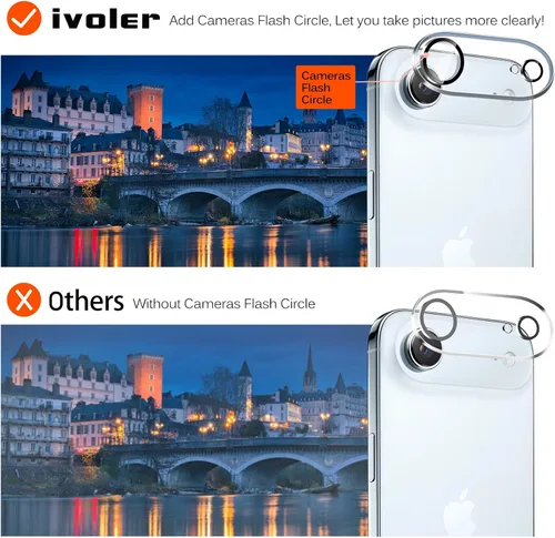 Vista 7 de ivoler Paquete de 3 + 3 protectores de pantalla de vidrio templado para iPhone Air de 6.5 pulgadas con protector de lente de cámara con marco
