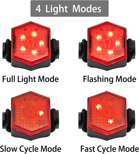 Vista 6 de Bike Tail Light Bicycle Rear Light USB-C Rechargeable LED Cycling Safety Flashlight with 4 Light Mode for Road Mountain Night Riding & Adults Men