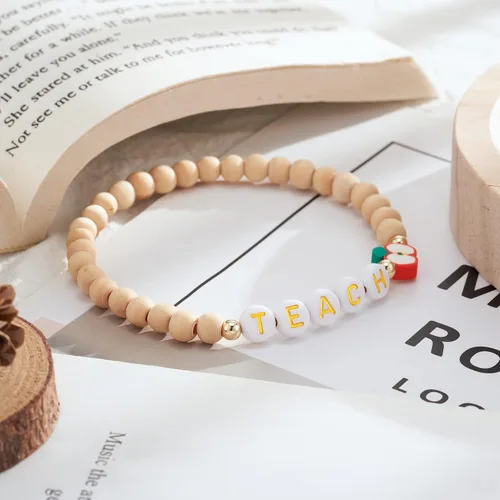 Vista 10 de PPJew Regalos para profesores, pulsera elástica de manzana para mujeres/hombres, regalos del día del maestro de parte de estudiantes
