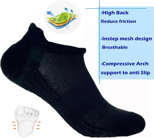 Vista 2 de Hycome 5 pares de calcetines deportivos para correr y correr con cojín de corte bajo