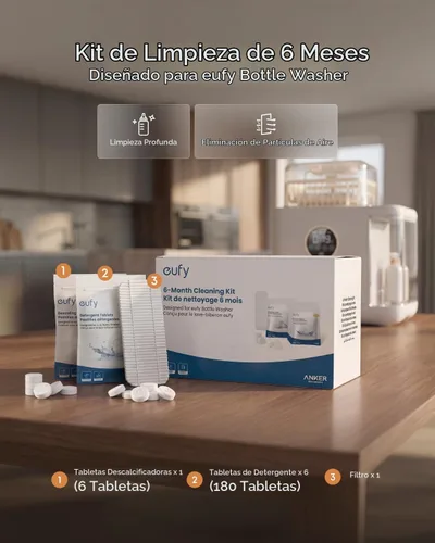 Vista 2 de eufy Kit de limpieza para lavadora de biberones: 180 pestañas de detergente