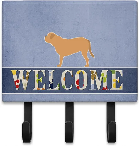 Vista 46 de Caroline's Treasures Afghan Hound - Gancho de pared de bienvenida, triple, multicolor Afghan Hound Welcome artwork on ceramic tile with three