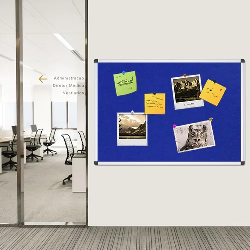 Vista 7 de VIZ-PRO Tablero de anuncios de fieltro azul, 36 X 24 pulgadas, marco de aluminio plateado