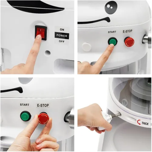 Vista 5 de Máquina de hielo afeitado,Máquina de afeitar eléctrica comercial de hielo de 110 V 350 W, máquina de hacer cono de nieve para uso comercial