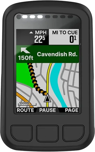 Vista 2 de Funda de silicona compatible con Wahoo Elemnt Bolt V2 GPS Ciclismo/Bike Computer Bundle Funda protectora de piel Accesorios de parachoques (negro)