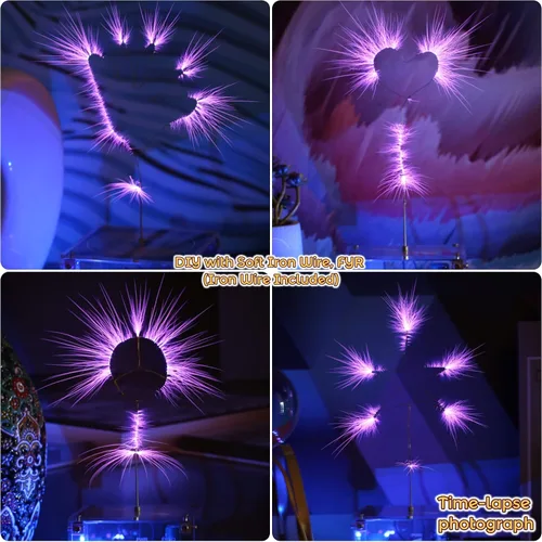 Vista 5 de Joytech Bluetooth Music Tesla Coil Arco Plasma Bocina de transmisión inalámbrica Modelo de juguete de escritorio experimento SSTC SS02