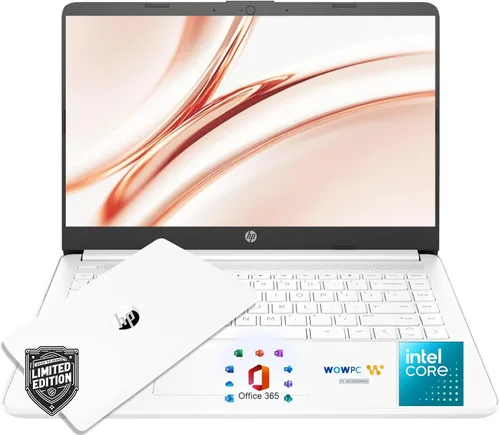 Vista 12 de HP Ultrabook Laptop con Copilot AI • Edición 2026 • Última CPU Intel N150 de 4 núcleos • 16 GB de RAM • 128 GB SSD + 1 TB OneDrive, Microsoft Office