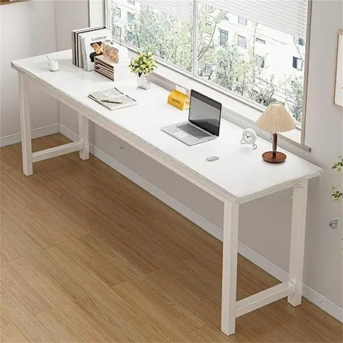 Vista 33 de Escritorio de oficina cuadrado de 15.7 pulgadas de frente a atrás, mesa larga rectangular para sala de estar, escritorio extra largo, estante