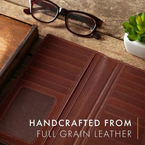 Vista 4 de ELIZO Carteras largas para hombre, Bourbon, Cartera larga
