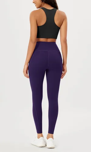Vista 4 de ODODOS - Leggings de yoga con cintura alta y bolsillos para mujer, pantalones de yoga deportivos con control de abdomen, no se transparentan