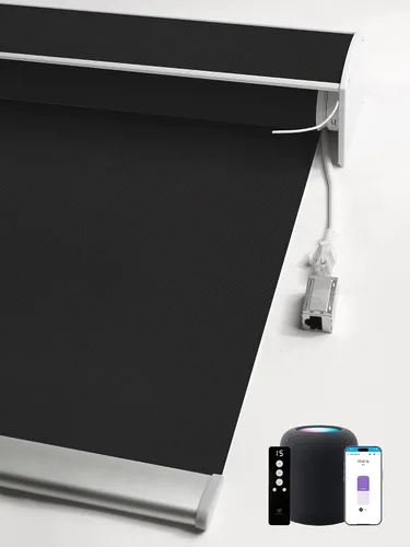 Vista 25 de SmartWings Persianas enrollables con cable duro PoE 100% opacas, muestra de tela