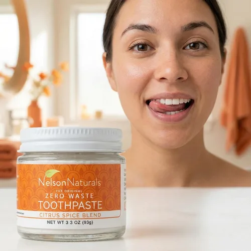 Vista 6 de Nelson Naturals Mezcla de especias cítricas sin flúor Pasta de dientes 3.3 oz