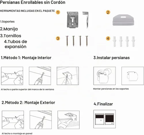 Vista 8 de Boolegon Persianas enrollables opacas para ventanas, de tela de lino, sin cordones, con cenefa de casete, aislamiento térmico, oscurecimiento
