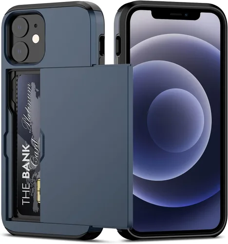 Vista 31 de Nvollnoe Funda para iPhone 11 con tarjetero resistente de protección de doble capa a prueba de golpes, ranura para tarjetas oculta, funda delgada
