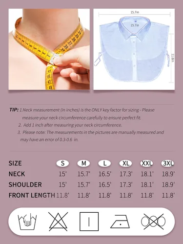 Vista 3 de YIZHONG Camisa de imitación con cuello desmontable Dickie Collars para mujeres y hombres