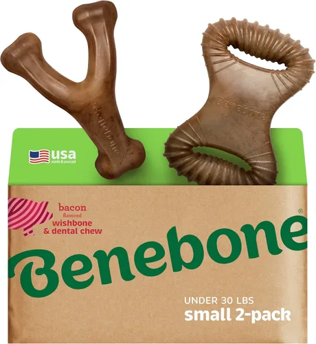 Vista 29 de Benebone - Paquete de 2 juguetes masticables duraderos para perros, diseño Maplestick/Zaggler, tocino real, madera de arce real, fabricados