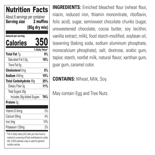 Vista 2 de Krusteaz Chocolate Chunk Muffin Mix – Sin sabores ni conservantes artificiales – Caja de 18.25 onzas (paquete de 12)