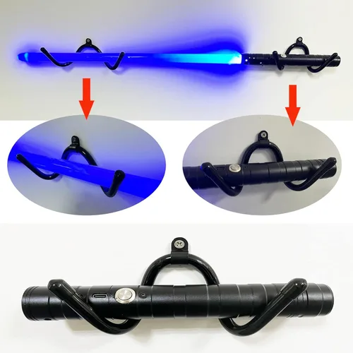 Vista 4 de Pmsanzay Soporte de pared para sable de luz horizontal, soporte de pared para sable de luz, soporte de gancho, compatible con cualquier sable