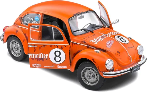 Vista 5 de MODELLINO en Scala COMPATIBILE CON VW Beetle 1303 N.8 Jaeger Tribute 1974 Naranja 1:18 SOLIDO SL1800518