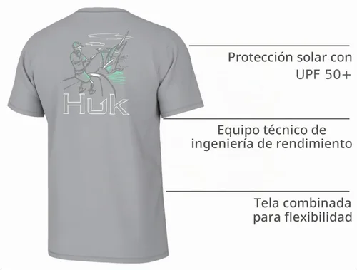 Vista 64 de HUK Mens Fishing Graphic Tee, Performance Short Sleeve, Quick-Dry Bass Bones - Búho nocturno