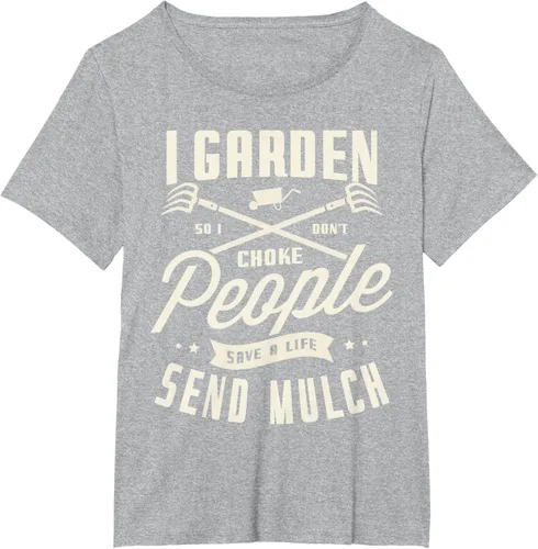 Vista 41 de I garden so I don't choke People save Life spend mulch T-Shirt, Negro
