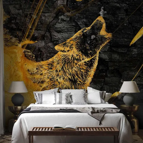 Vista 5 de artgeist Mural para pared Animal lobo 98x69 pulgadas - Papel tapiz no tejido de forro polar Decoración de pared Impresión fotográfica Diseño