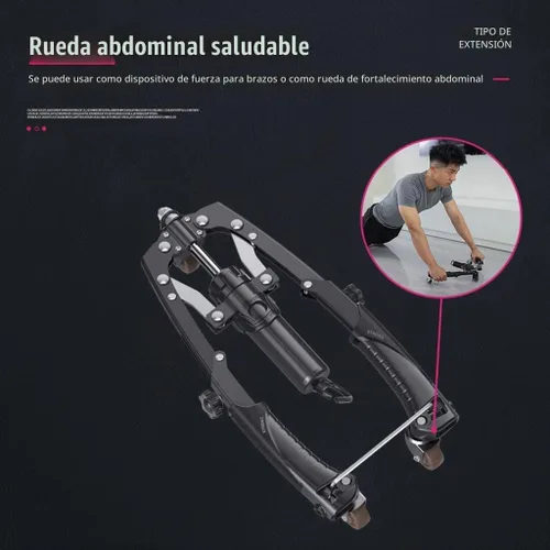 Vista 6 de Twister hidráulico 2 en 1 mejorado con ruedas, ajustable de 22 a 440 libras, ejercitador de brazo giratorio con mango elástico, rueda de rodillo