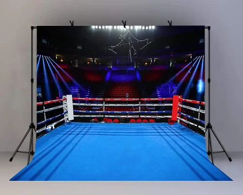 Vista 9 de Telones de fondo de anillo de boxeo para fotografía de 5 x 3 pies, para niños, niños, fiesta de cumpleaños, retrato de adultos, cartel de fiesta