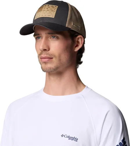 Vista 334 de Columbia Gorra de bola de malla Bandera antigua de malva/blanco/pescado