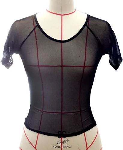 Vista 4 de Lencería de encaje transparente para mujer, de manga corta, sexy, transparente, ropa interior casual y cómoda, Negro, blanco
