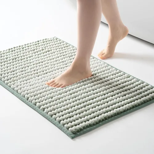 Vista 28 de FRESHMINT Alfombra de baño de felpilla gruesa y grumosa, 17"x24", alfombrilla de baño antideslizante, accesorio decorativo suave, linda alfombrilla