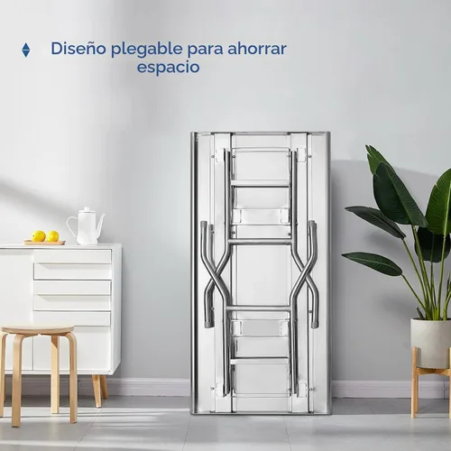 Vista 6 de HARDURA Mesa de preparación plegable de acero inoxidable de 30 x 48