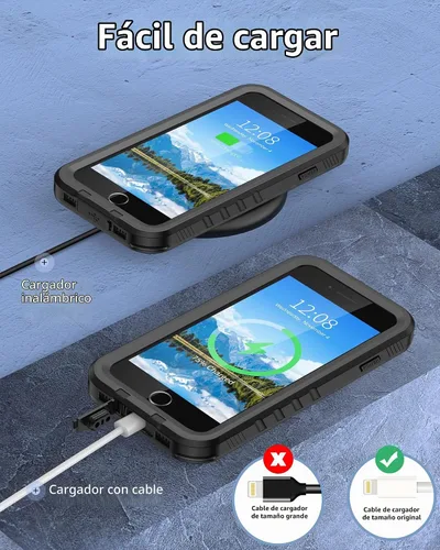 Vista 6 de SPORTLINK Funda impermeable para iPhone SE 3rd 2022/iPhone SE 2nd 2020/iPhone 7/8 - Con protector de pantalla integrado, funda impermeable de cuerpo