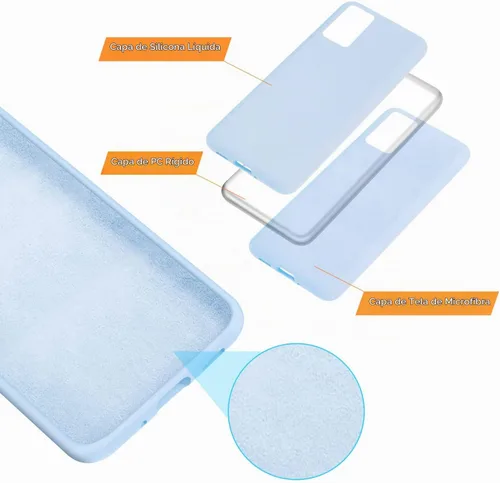 Vista 5 de Funda diseñada para Galaxy S20 de 6.2 pulgadas, goma de gel de silicona líquida a prueba de golpes, cojín de forro de tela de microfibra suave