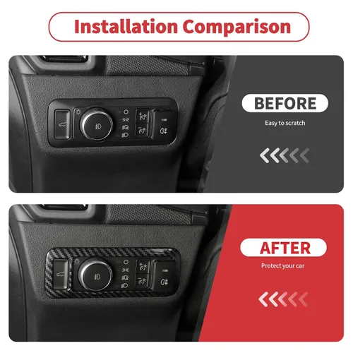 Vista 2 de Linskip Cubierta de control de faro compatible con Ford Bronco Sport 2021-2026, cubierta del panel del interruptor de los faros delanteros